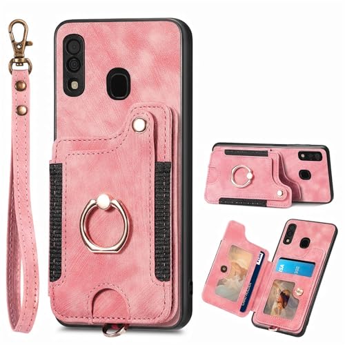 Coque portefeuille Samsung Galaxy A30 A20 antichoc avec dragonne amovible
