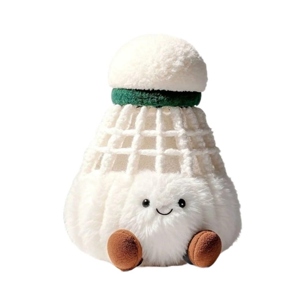 15cm Cute Badminton Plush Doll Keychain - Soft Smile Stuffed Toy Pillow, Creative Gift for Friends, Kids, Badminton Lovers