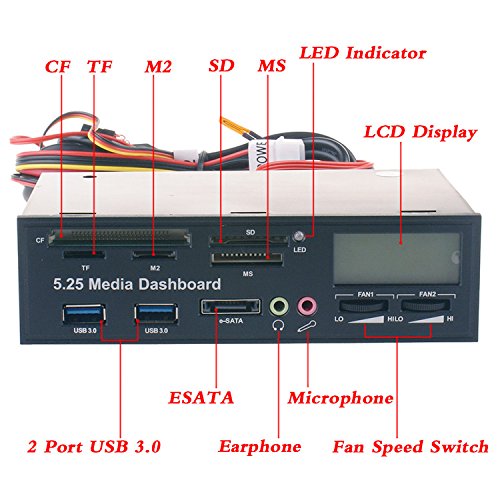 eoocvt 5.25 inch Multi-Function USB 3.0 Hub CF TF M2 SD MS Card
