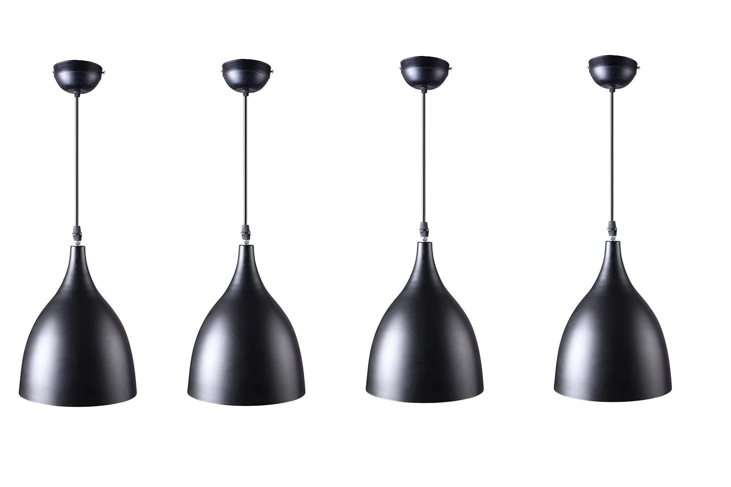 Black Pendant Lights - Classic Hanging Lights Set -12