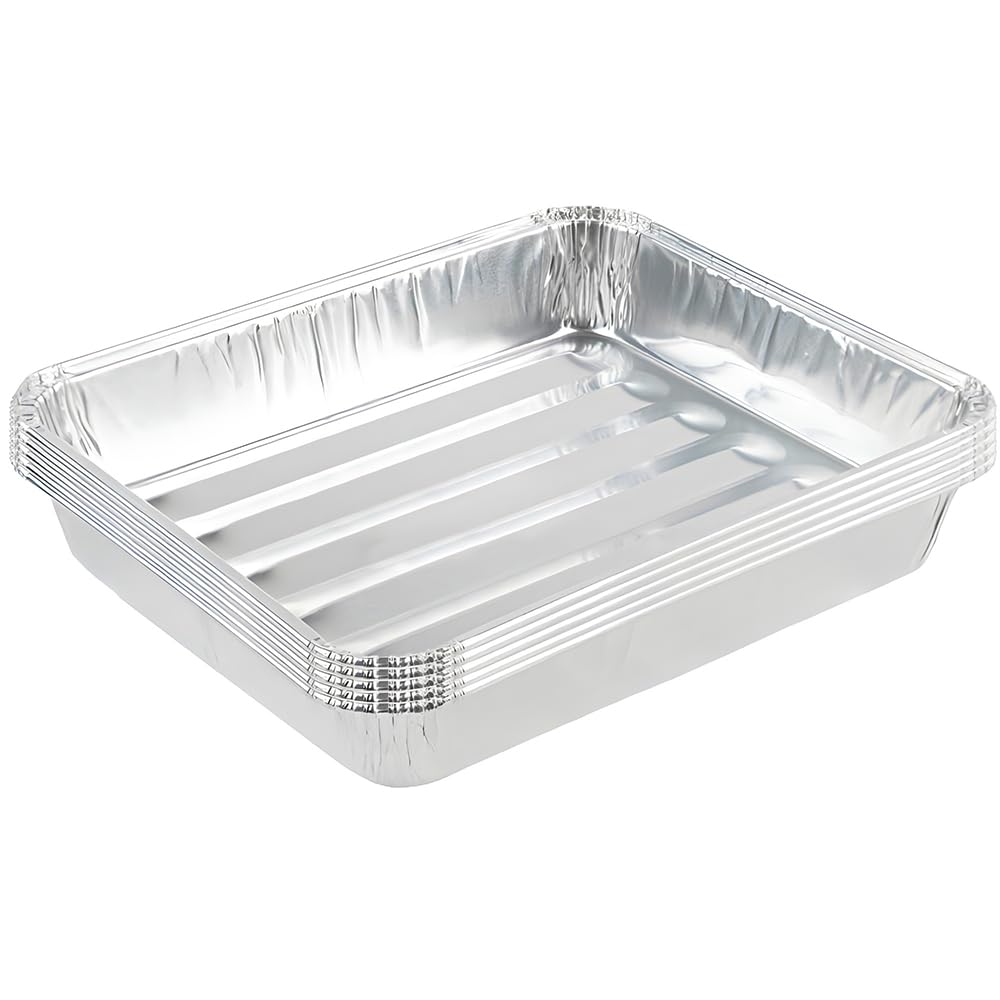 Bluesky JetFoil Rectangle Aluminum Pan-Perfect for Indoor Outdoor Grilling Small Silver