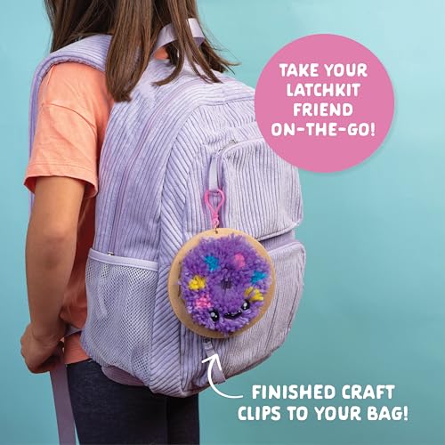 Image of LatchKits Mini Donut - Latch Hook Kits for Kids, Arts and Crafts, Yarn Art, Kids Crafts, Toys for Girls, Birthday Gift for Girls, Easy to Follow Patten, Hook Included, Craft Kits, Ages 6+