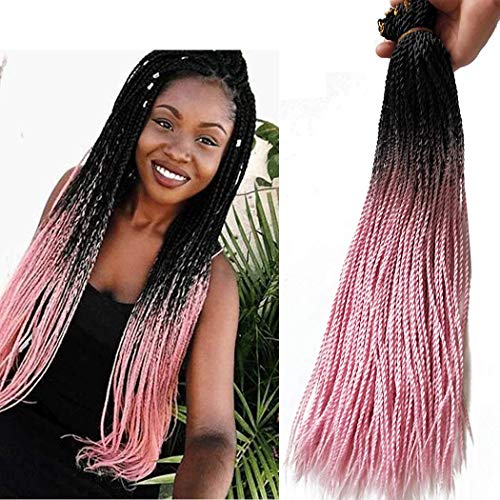 6packs senegalese twist crochet hair 24 inch 30Roots/pack Ombre thin senegalese twist crochet braids Hairstyles For Black Women