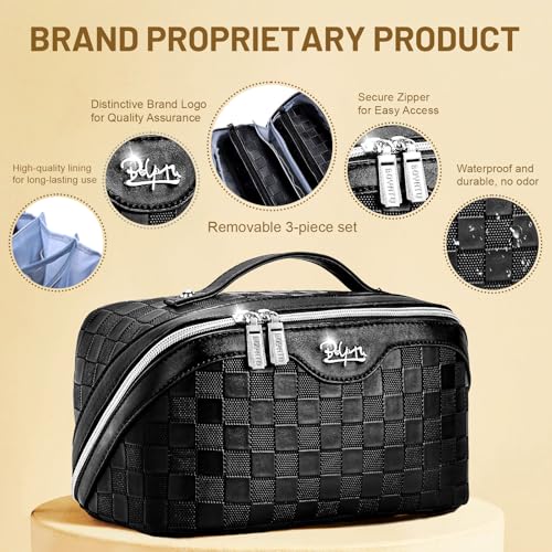 BOYATU 3-Piece Lay-Flat Makeup Bag