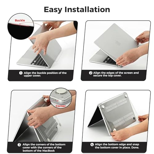 Image of Gear Guard Compatible with MacBook Air 13.6 inch Case M5 2026 M4 2025 M3 M2 2024-2022 A3449 A3240 A3113 A2681,Hard Shell (Crystal Clear)