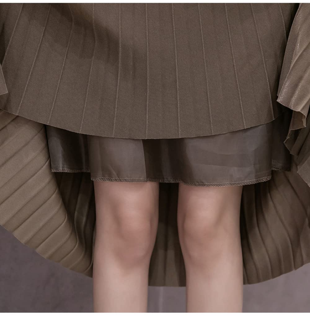 Faldas Mujer Reino Unido,Faldas Plisadas para Mujer Falda Midi Caqui De Talle Alto Cierre De Cremallera Trasera Falda Fruncida Elegante Falda Informal Cálida De(As Shown XL)