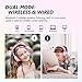 Mindkoo Cat Ear Bluetooth Headphones Pink, LED Light Up Over Ear Wireless Headphones with Microphone, Comfort Foldable Headset for Kids & Adults