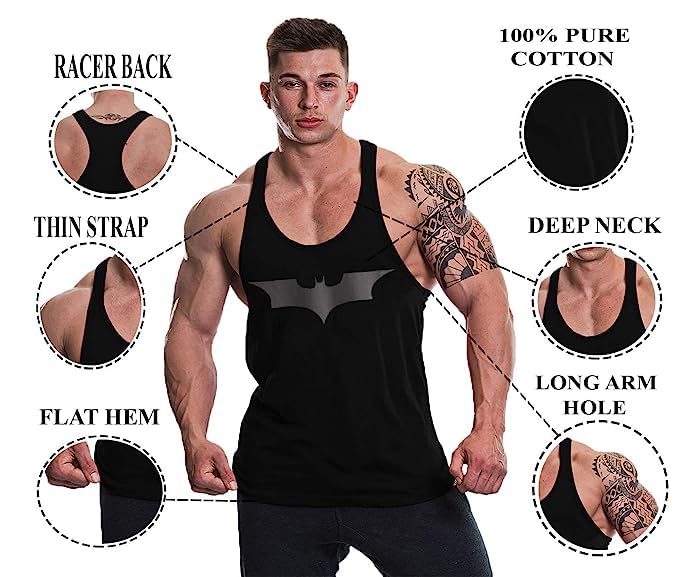 Image of THE BLAZZE 0051 Men's Tank Tops Muscle Gym Bodybuilding Vest Fitness Workout Train Stringers