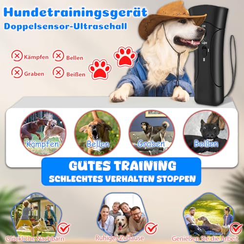 WEIMEIH Anti Bell Gerät Hunde, Anti Bell Halsband für Hunde, Handheld Ultraschall Anti Bell Gerät Hunde, Effektiv Haustiertraining, Hundegebell Stoppen, Hundetrainings Geräte Draußen Zuhause