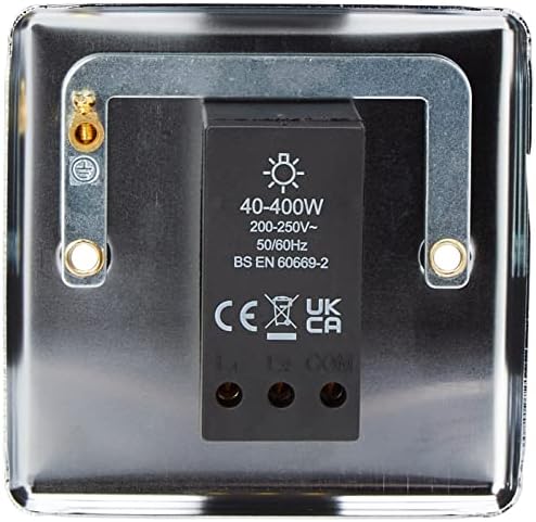 AET CPC1GDIM4 Polished Chrome Classical 400W-10 Amp Single 1 Gang 2 Way 400W Light Dimmer Switch, 400 W