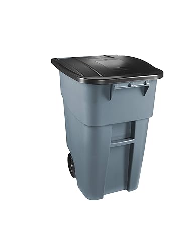Rubbermaid Commercial Products FG9W2700GRAY Brute - Bote de basura con ruedas de alta resistencia 50 galones color gris