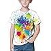 LAIDIPAS Neon Shirts for Boys Girls Tie Dye T-Shirt Colorful 3D Graphic Tees for Kids White Graffiti Tops Outfits for Youth 8-10 Years