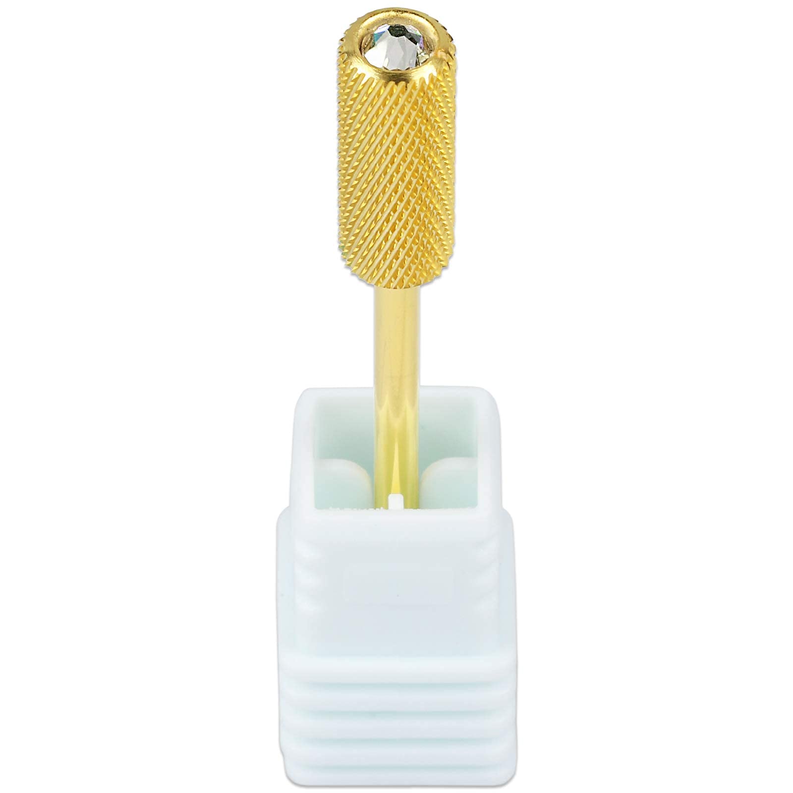 USA PANA Professional 3/32" Shank Size - Crystal Top Small or Large Barrel Carbide Bit - Nail Drill Bit for Dremel Machine (Gold, Silver - 4XC to Extra Fine Grit) (Small Barrel, Medium Grit, Gold)