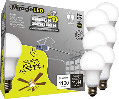 Miracle LED 14W Rough Service Household Light Bulb Replacing up to 120W (6-Pack), Daylight White