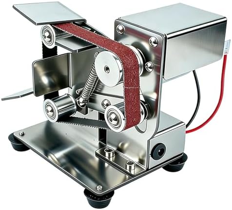 Mini Belt Sander, Electric Grinding & Polishing Machine, Power Polisher for Knife Making, Woodcraft Buffing, Jewelry Polishing & Knife Sharpening System - 0.98" Belt