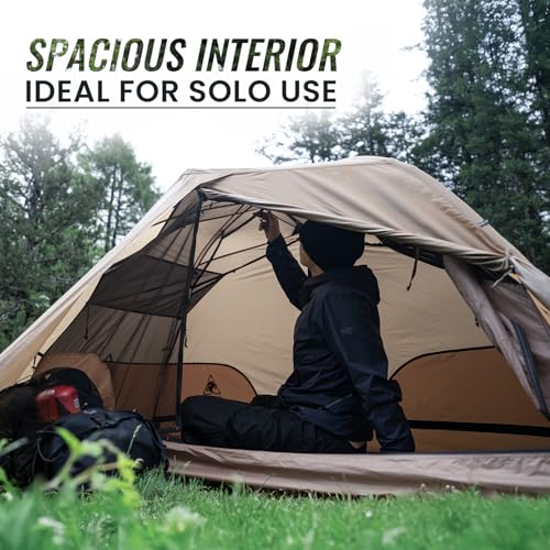 Image of OneTigris COSMITTO 2 Person Backpacking Tent Shelter- Free Standing Lightweight Waterproof 3 Season Camping Tent for Outdoor Hiking Mountaineering