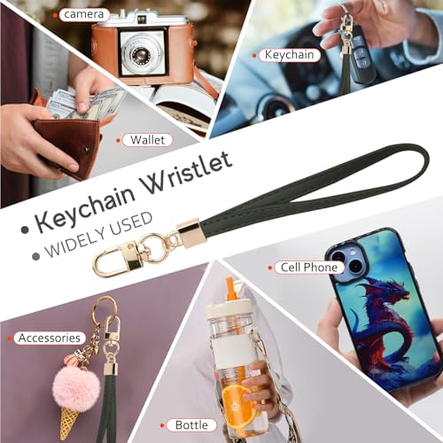 Image of KNGITRYI Small Wristlet Wallets for Women RFID Credit Card Holder Wallet Keychain Wristlet Wallet Credit Card Wallets for Women (Olive Green)