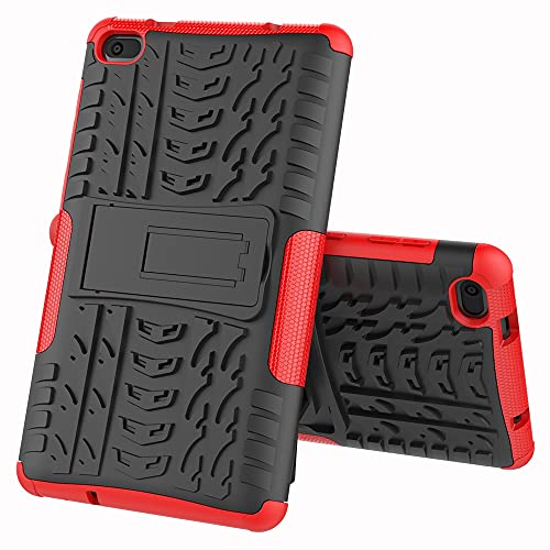 Protección de tabletas Cubierta de tableta Compatible with Lenovo TAB E7 7.0 / 7104F Textura de neumáticos TPU + PC Funda protectora con soporte de mango plegable accesorio para tableta(Rosso)