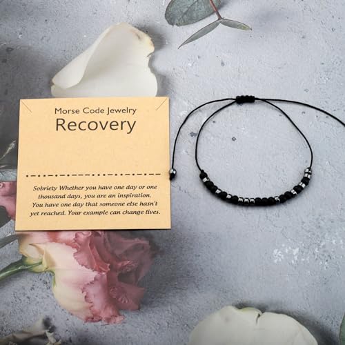 PLITI Sobriety Recovery Bracelet - Addiction Gift - AA NA Alcoholics Anonymous - Morse Code - New Beginning2
