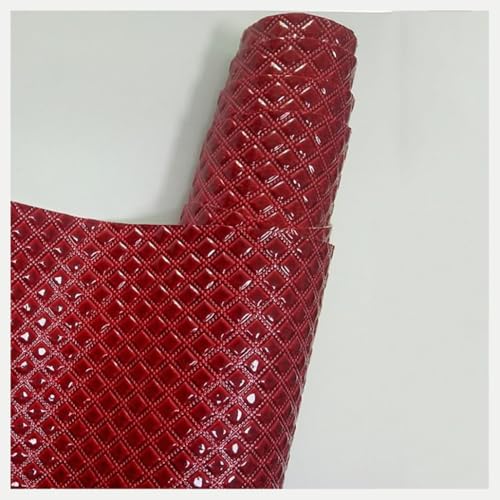 Tissu d'ameublement imitation cuir matelassé bordeaux de haute qualité