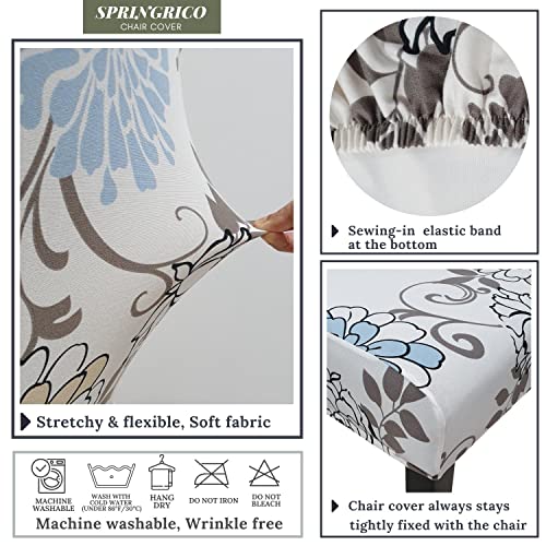 Springrico Chair Covers For Dining Room Set Of 4, Stretch Dining Chair Cover, Washable Spandex Kitchen Parsons Chair Slipcovers, Removable Seat Protector For Home Or Party (4 Pack, Floral5) #TOP4
