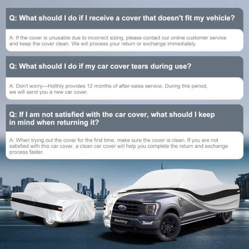 Image of 10 Layers Truck Cover Waterproof All Weather Custom Fit Ford F-150(1997-2026) Super Cab&SuperCrew Short Bed, Outdoor Full Exterior Pickup Car Cover Sun Rain Snow Ice Protection. Sliver