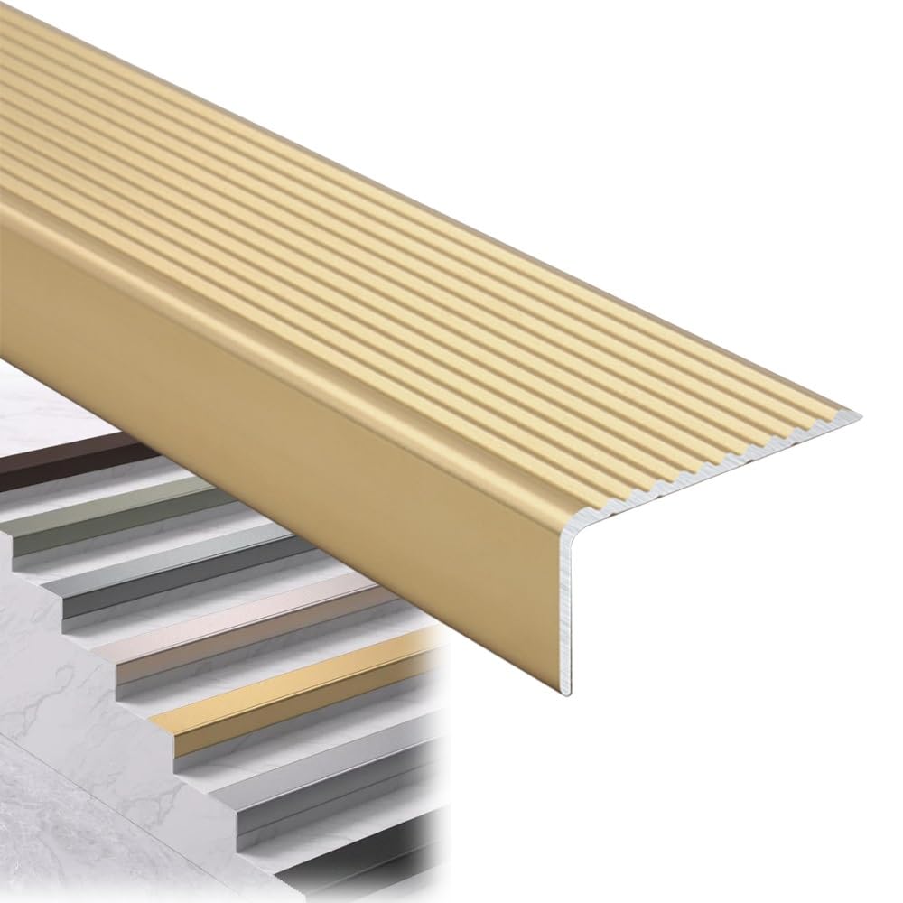 120cm Treppenkantenprofil L-Form Treppenwinkel Treppenkantenschutz Aluminium Treppenprofil Winkelprofil Stufenkantenprofil Für Innen Und Außen