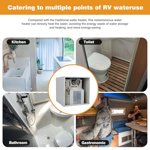 Image of 65,000 BTU RV Tankless Water Heater without Door with Digital User Control Panel, DC 12V ，Freeze Protection,High Altitude Available Compatible with All RVs On Demand Instant Hot Water Heater