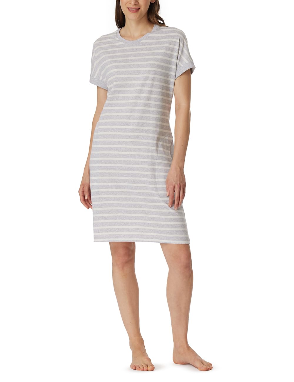 Schiesser Damen Nachthemd Kurzarm – Silbergrau-Mel, 36