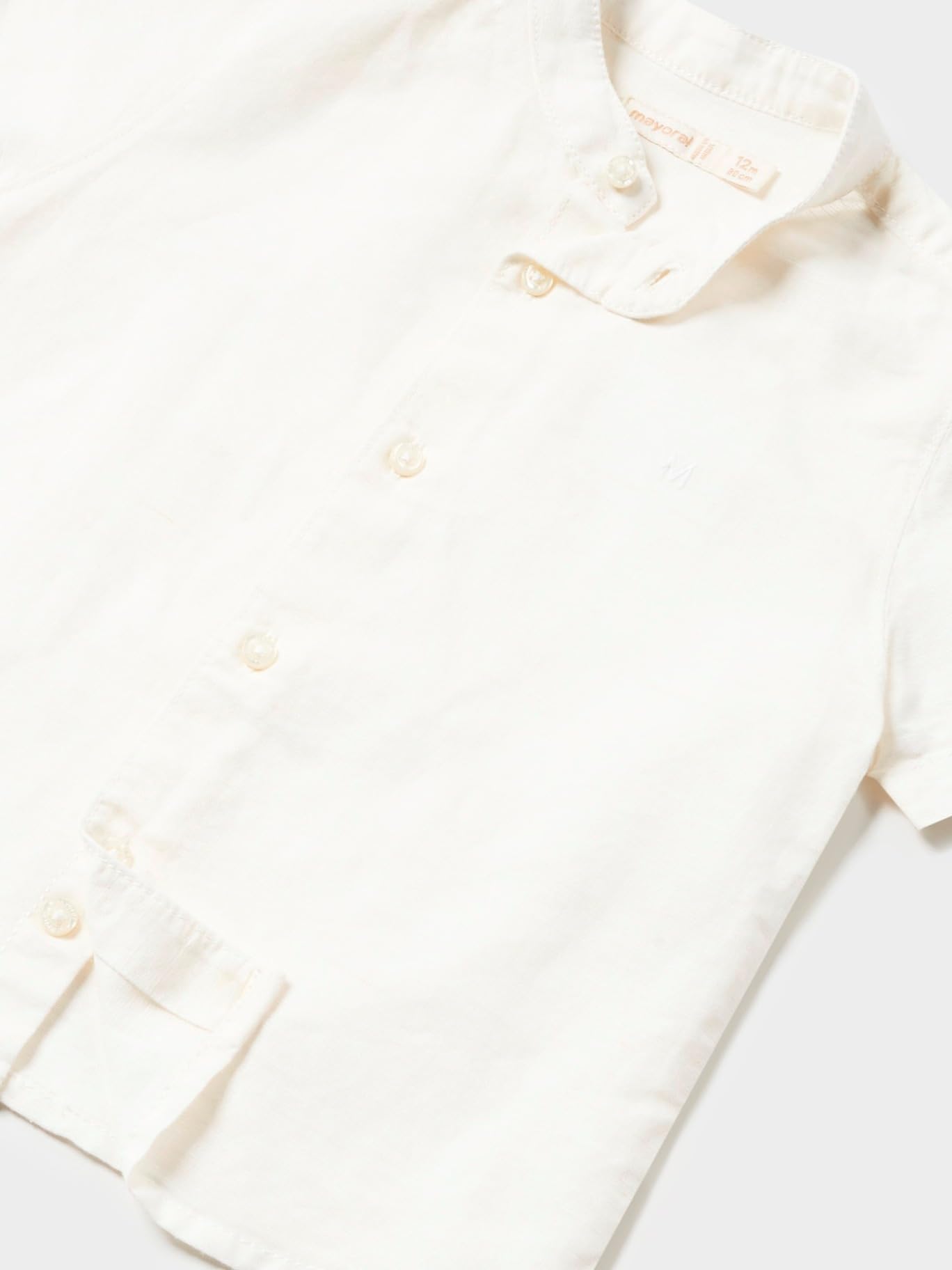 Mayoral Camisa m/c Cuello Mao Lino para bebé niño 12 Meses (80cm)