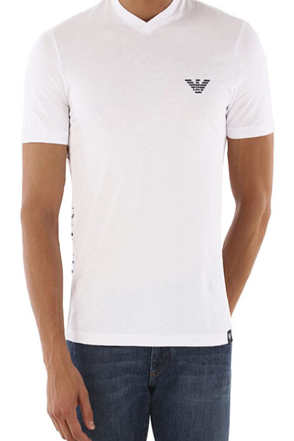 Emporio Armani Men's White Side Logo Tshirt, Xl