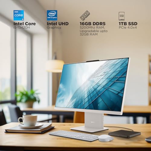 Lenovo IdeaCentre AIO Intel Core i5 13420H 27" FHD IPS 3-Side Edgeless All-in-One Desktop with Alexa Built-in (16GB/1TB SSD/Win11/Office... - Image 4