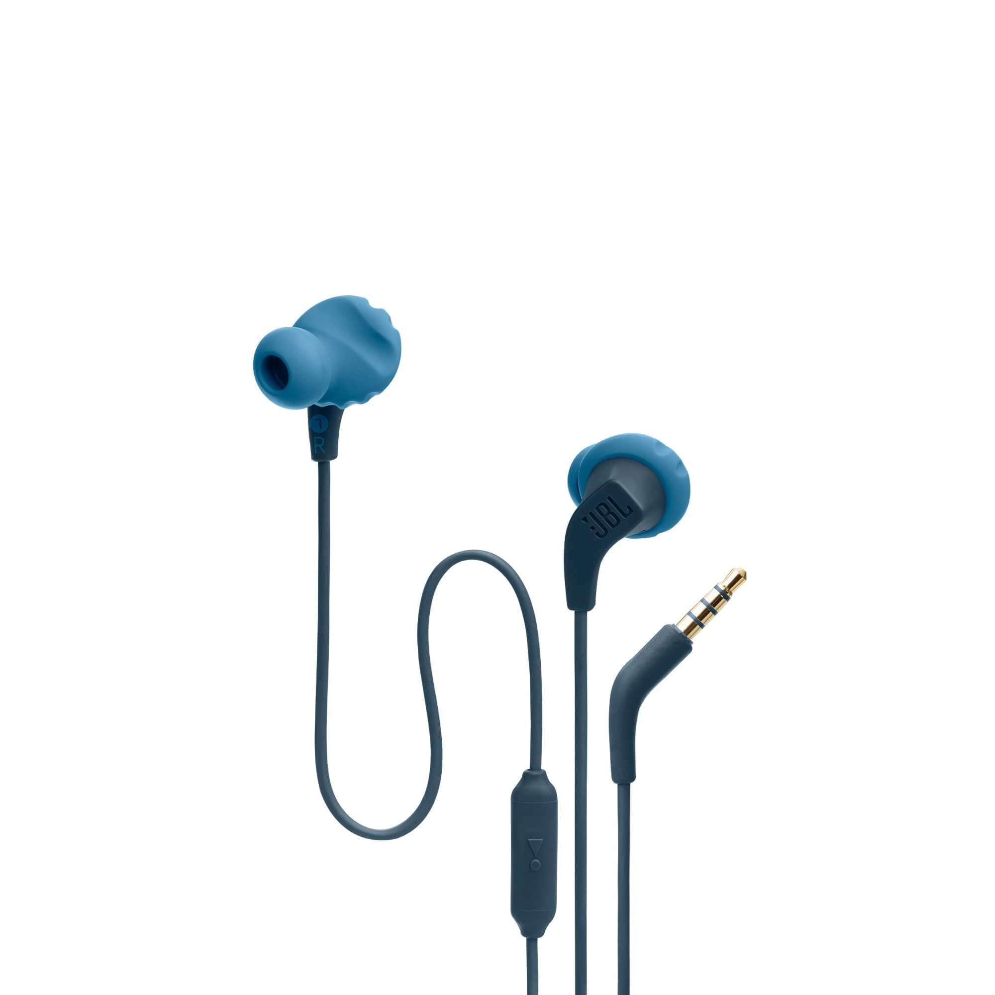 Endurance Run 2, Sports in Ear Wired Earphones with Mic, Pure Bass, Sweatproof, Flexsoft eartips, Magnetic Earbuds, Fliphook & TwistLock Technology with Voice Assistant Support for Mobiles (Blue)