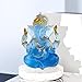 Transparent Ganesh Idol Statue for Table Top, Desktop & Home Decor | 14 cm Glass-Look Multicolor Ganpati Murti for Pooja, Home Mandir, Diwali Gift, Meditation & Calm Yoga Decor (Blue)