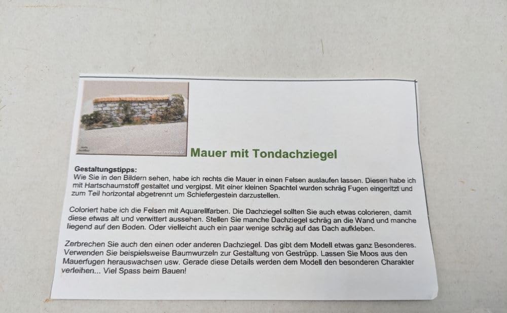 menta-modellbau Mauer mit Tondachziegel (Bausatz)