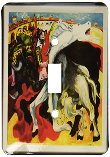 Interrupteur à bascule unique de type plaque décorative Picasso Bullfight 3dRose - 2