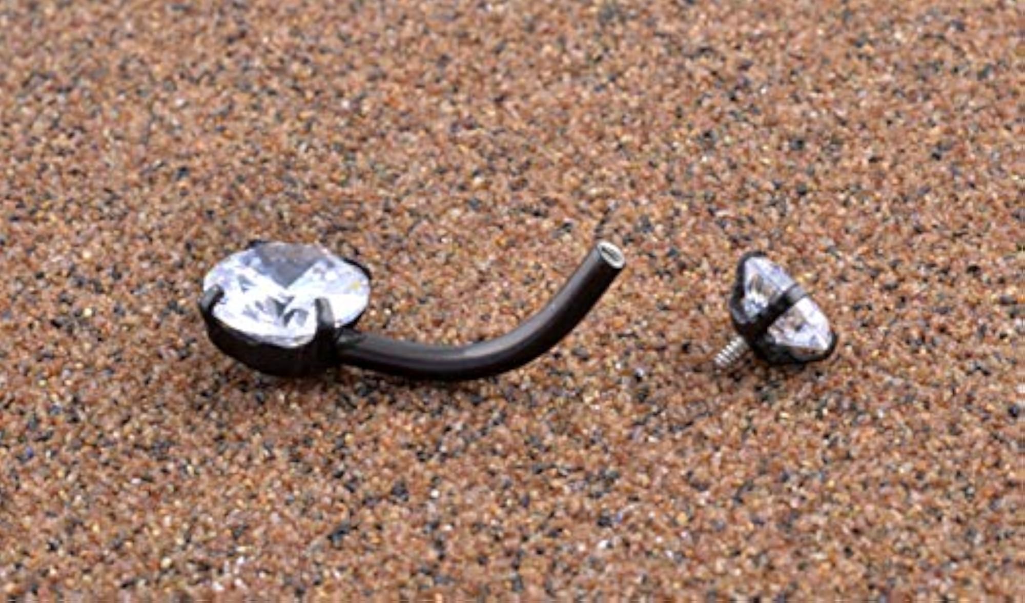 316L Surgical Steel Double Round Cubic Zirconia Belly Button Ring