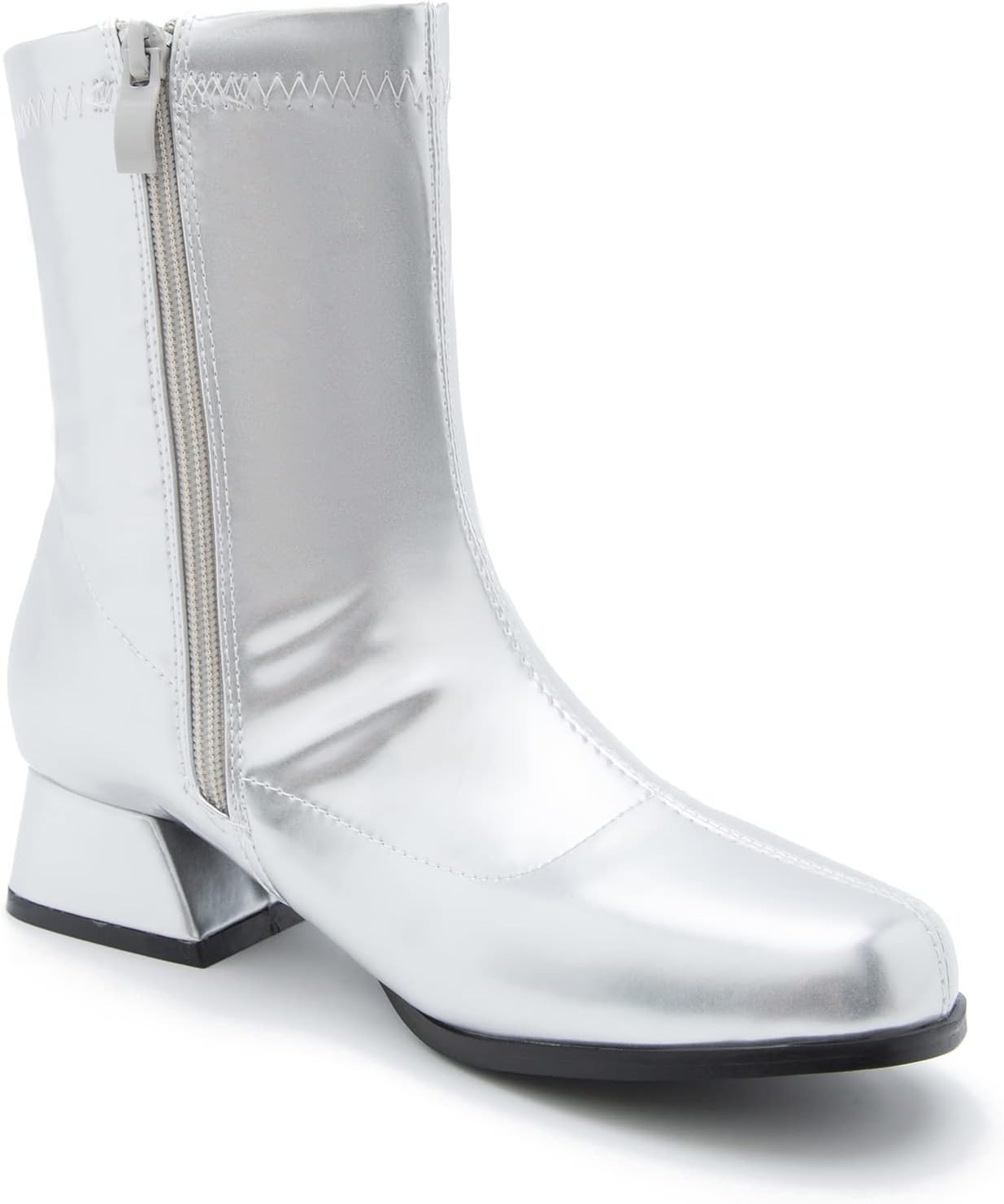 fereshte Gogo Boots For Women's Mid Calf Chunky Block Heel Zipper  - Picture 19 of 49