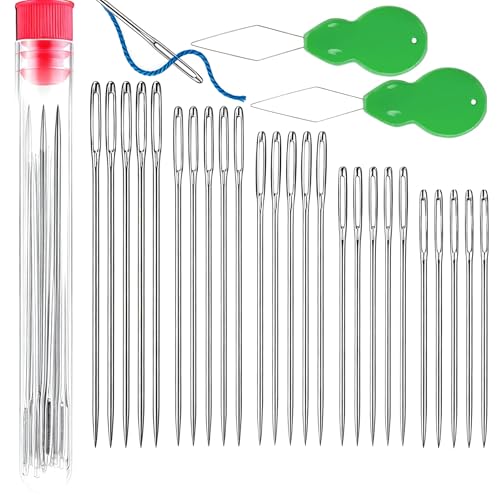 25Pcs Large Eye Sewing Sharp Needles - Steel Needles for