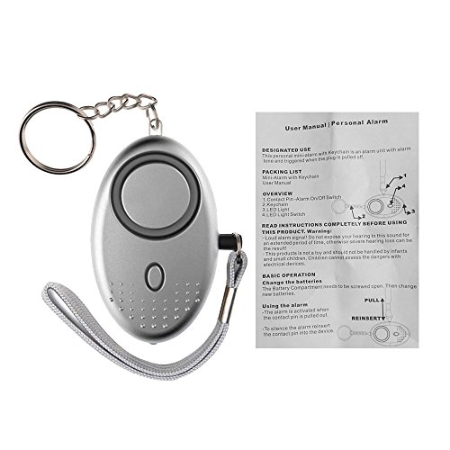 KKmoon Alarme pessoal 120-130dB Som de Emergência Auto-Defesa Alarme de Segurança Chaveiro Lanterna