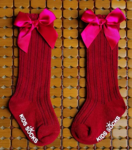 Qandsweet Baby Girl Knee-High Socks Toddlers Bow Stockings Newborn Infant Non-Slip Sock thumb #5