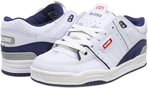 Image of Globe Fusion Skateboard Shoes, White White Blue 0, 7.5 UK
