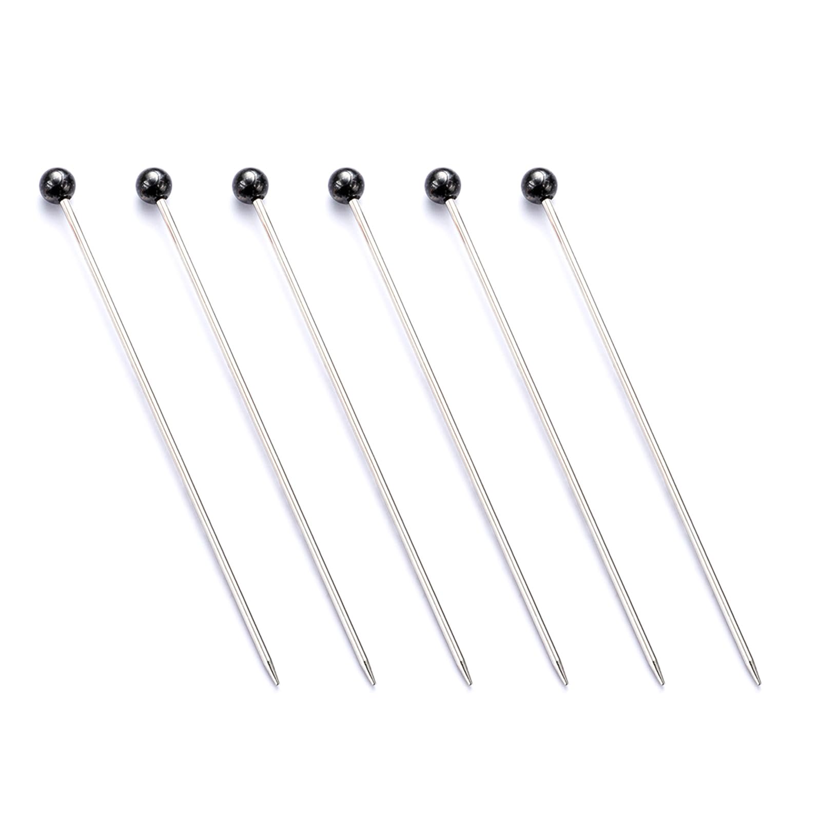RSHuiOUXX 6pieces Stainless Steels Stick Practical Skewer Needle Reusable Cake Testing Needle Baking Tool