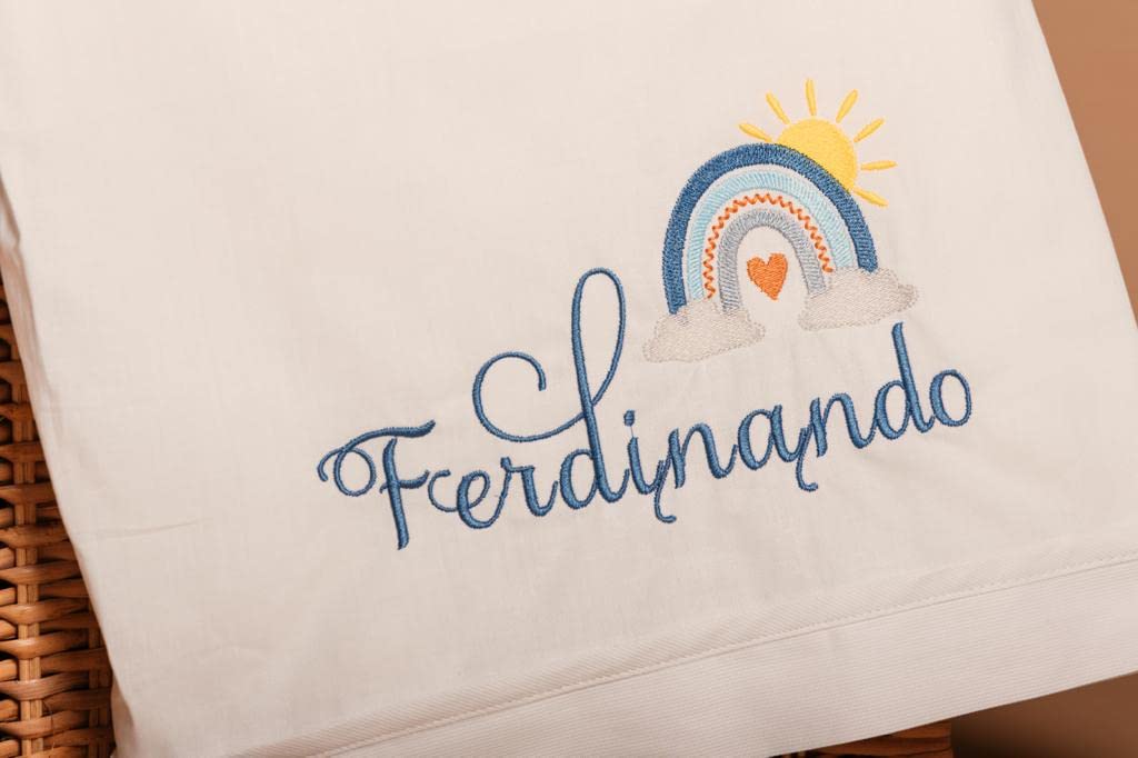 Lenzuolino Disegno Personalizzato Culla Neonato Set 3Pz. Lettino Ricamato Regalo Bimbi Nascita Coordinato Completo Vari Colori