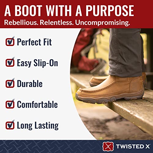 Twisted X Men’s Pull-On Hiking Boots - Handcrafted With Full-Grain Leather Vamp And 11” Shaft, Rubber Outsoles, Reinforcedpull-Holes, And Eva Midsoles, Distressed Saddle & Saddle, 13 (Wide) #TOP4