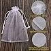 YunKo 50pcs Organza Bags 6x9 Inches Drawstring Gift Jewelry Mesh Bags Fruit Protection Bag White Sheer Organza Wedding Favor Bag