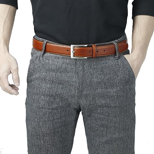 Image of XOUXOU Men's Casual Leather Jeans Belts Classic Work Business Dress Belt with Prong Buckle for Men