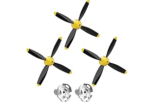 LEAMBE 4-Blade Propeller for P51 Mustang & P40 Warhawk RC Airplanes (Pack of 3)