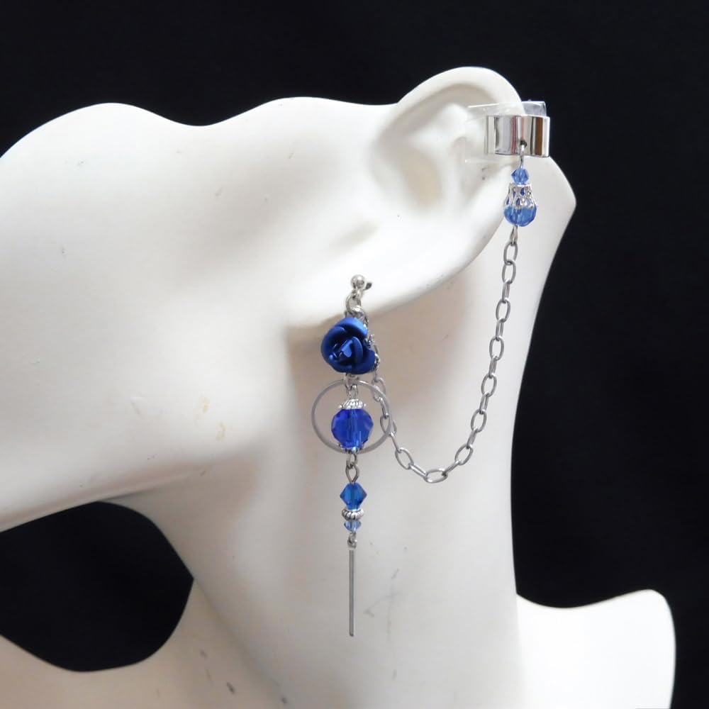 青花ボタンアクセサリーバラヴィンテージフラメンコピアスイヤリング 青花ボタンアクセサリーバラヴィンテージフラメンコピアスイヤリング