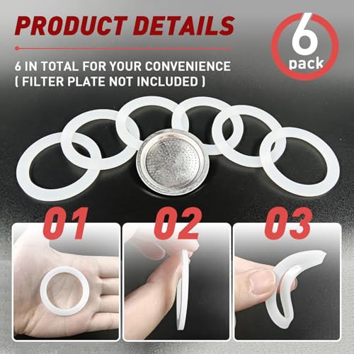 6-Pcs-Gasket-Seal-Rings-for-Bialetti-Moka-Express-Dama-1-Cups-Spare-Food-Grade-Silicone-Sealing-Rings-for-Aluminium-Stovetop-Coffee-Maker-Pots-Better-Than-Rubber 6 Pcs Gasket Seal Rings for Bialetti Moka Express Dama 1 Cups Spare Food Grade Silicone Sealing Rings for Aluminium Stovetop Coffee Maker Pots Better Than Rubber